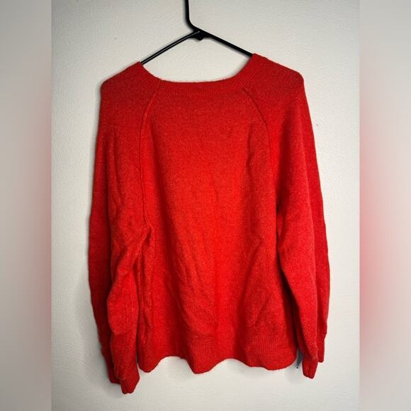 Vince Camuto Christmas Red Puff Sleeve Sweater - Picture 4 of 8